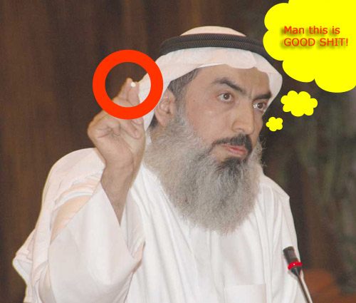 MP Mohammed Khalid displaying his drugs stash in parliament