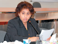 Iman Shwaiter at the Truth and Reconciliation workshop at Waad