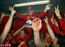 Schumacher celebrating the 6th Grand Prix Driver Championship