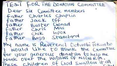 Widows of Nigeria picture - 419 scam buster letter