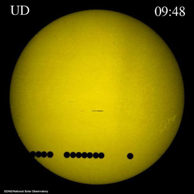 playing with a hole punch, venus passes the sun
