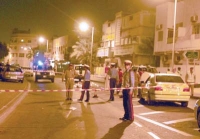 Police surround the crime scene