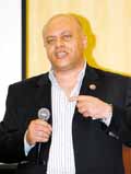 Mahmood Al-Yousif presenting at the RANC conference in Doha