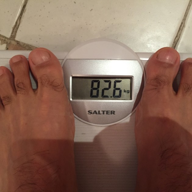 today I weigh 82.6kgs, which is a long way from the 116.5kg I was recently ;)